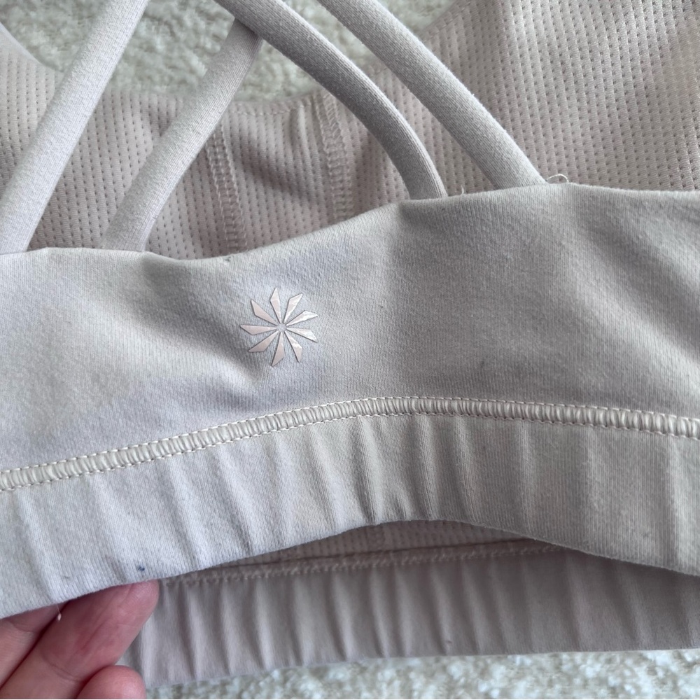 Athleta Girl‎ Sports Bra Criss Cross Back Light Pink Blush Size Large/12 - Picture 4 of 7